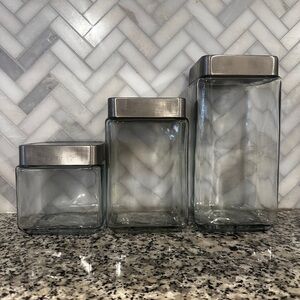 Anchor Hocking Glass Canisters with Silver Lids